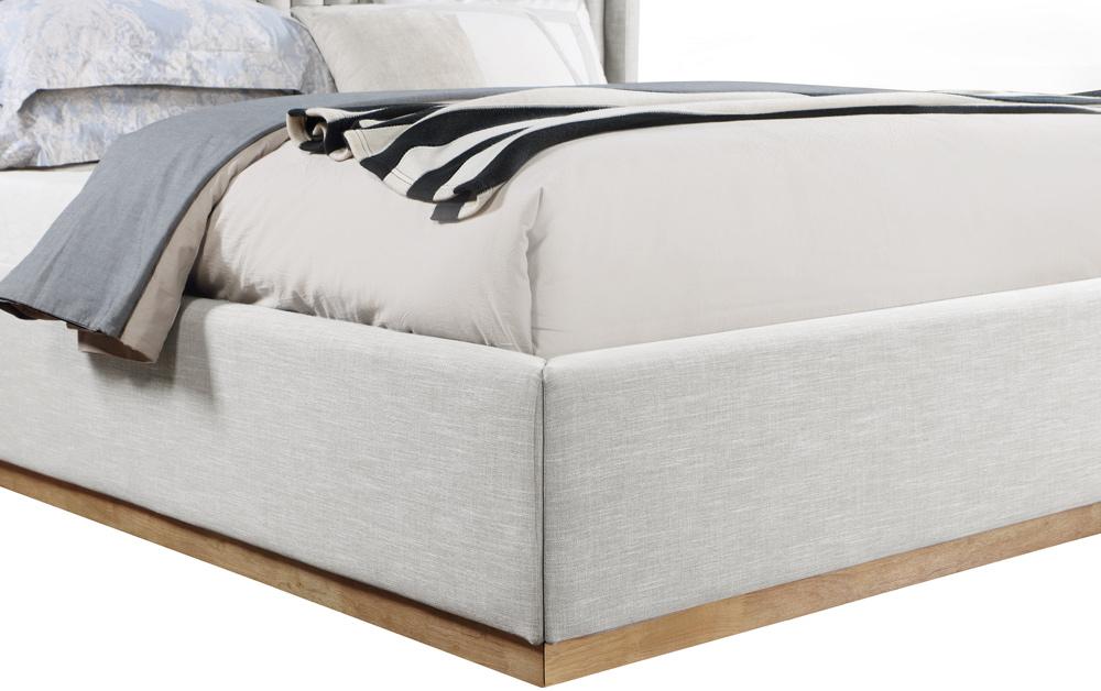 Meridian Furniture - Logan Cream Linen Textured Fabric King Bed - LoganCream-K veiw 6