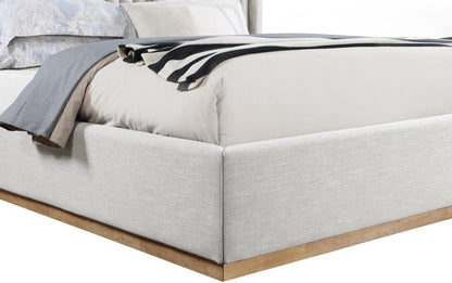 Meridian Furniture - Logan Cream Linen Textured Fabric King Bed - LoganCream-K veiw 6