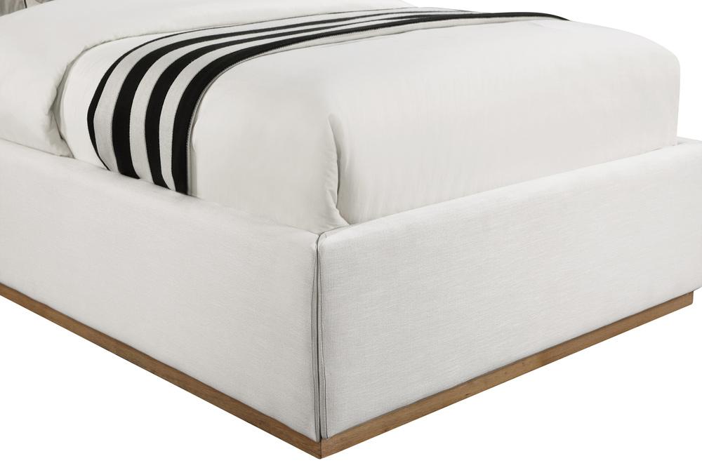Meridian Furniture - Logan Cream Linen Textured Fabric Twin Bed - LoganCream-T veiw 6