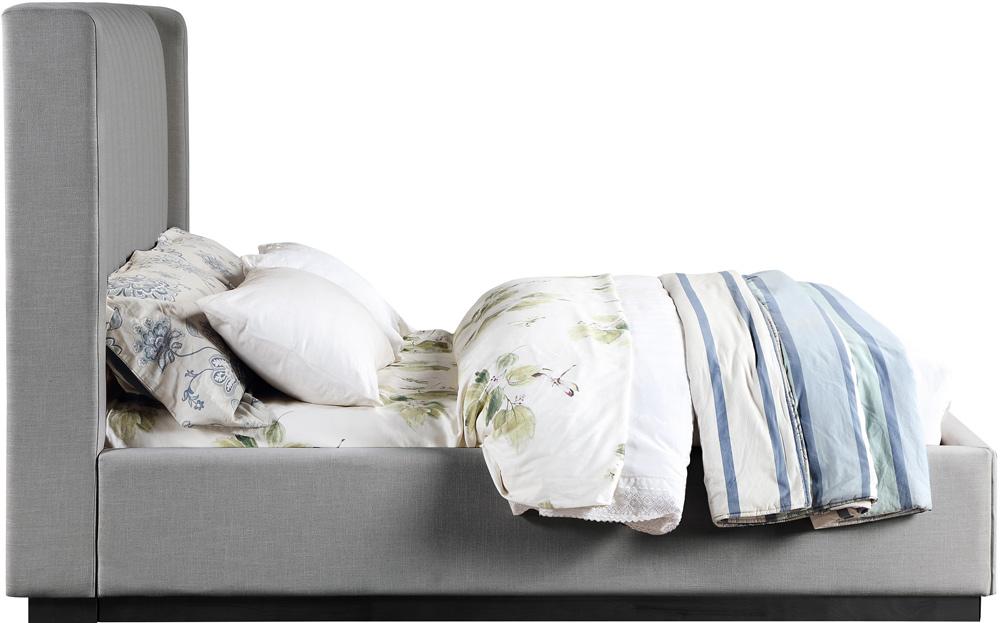 Meridian Furniture - Logan Grey Linen Textured Fabric Full Bed - LoganGrey-F veiw 4