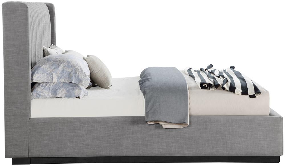 Meridian Furniture - Logan Grey Linen Textured Fabric King Bed - LoganGrey-K veiw 4