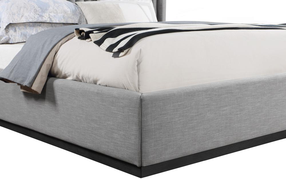 Meridian Furniture - Logan Grey Linen Textured Fabric King Bed - LoganGrey-K veiw 6