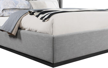 Meridian Furniture - Logan Grey Linen Textured Fabric King Bed - LoganGrey-K veiw 6