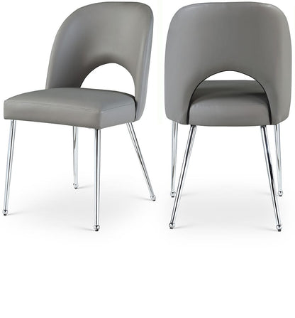 Meridian Furniture - Logan Grey Vegan Leather Dining Chair (Set of 2) - 999Grey-C view 1