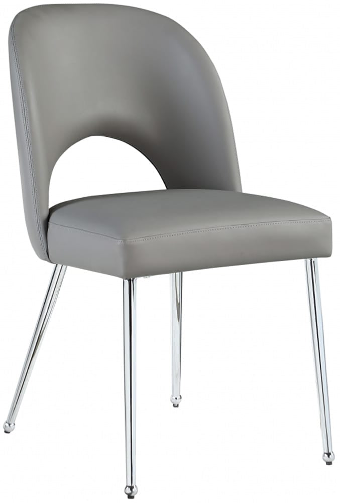 Meridian Furniture - Logan Grey Vegan Leather Dining Chair (Set of 2) - 999Grey-C view 2
