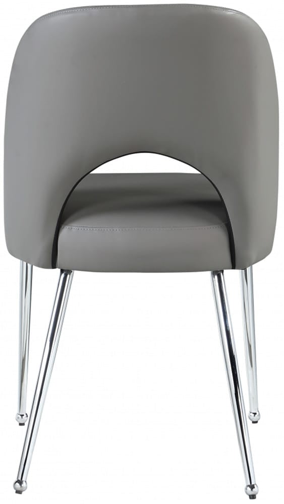Meridian Furniture - Logan Grey Vegan Leather Dining Chair (Set of 2) - 999Grey-C view 3