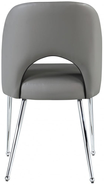 Meridian Furniture - Logan Grey Vegan Leather Dining Chair (Set of 2) - 999Grey-C view 3
