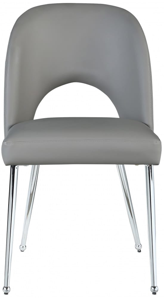 Meridian Furniture - Logan Grey Vegan Leather Dining Chair (Set of 2) - 999Grey-C view 4