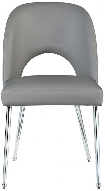 Meridian Furniture - Logan Grey Vegan Leather Dining Chair (Set of 2) - 999Grey-C view 4