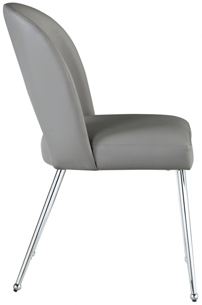 Meridian Furniture - Logan Grey Vegan Leather Dining Chair (Set of 2) - 999Grey-C view 5