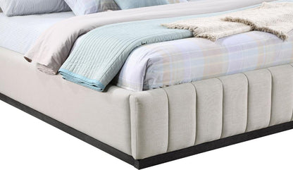 Meridian Furniture - Lucia Beige Linen Textured Fabric King Bed - LuciaBeige-K veiw 6