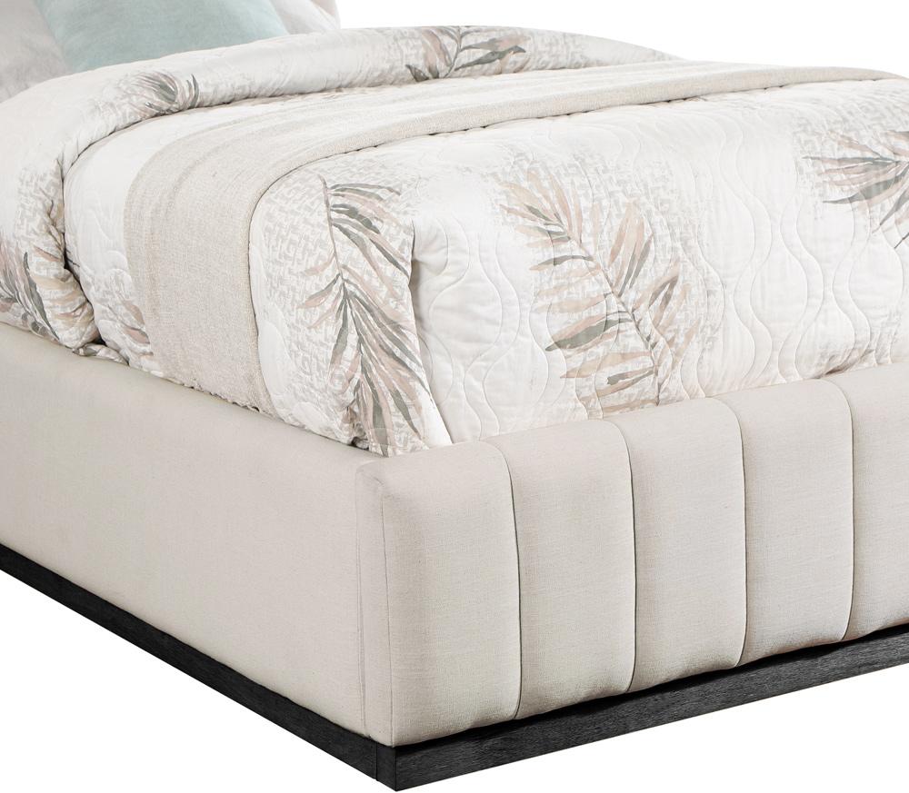 Meridian Furniture - Lucia Beige Linen Textured Fabric Twin Bed - LuciaBeige-T veiw 6