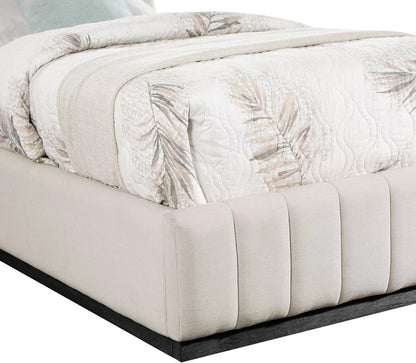 Meridian Furniture - Lucia Beige Linen Textured Fabric Twin Bed - LuciaBeige-T veiw 6