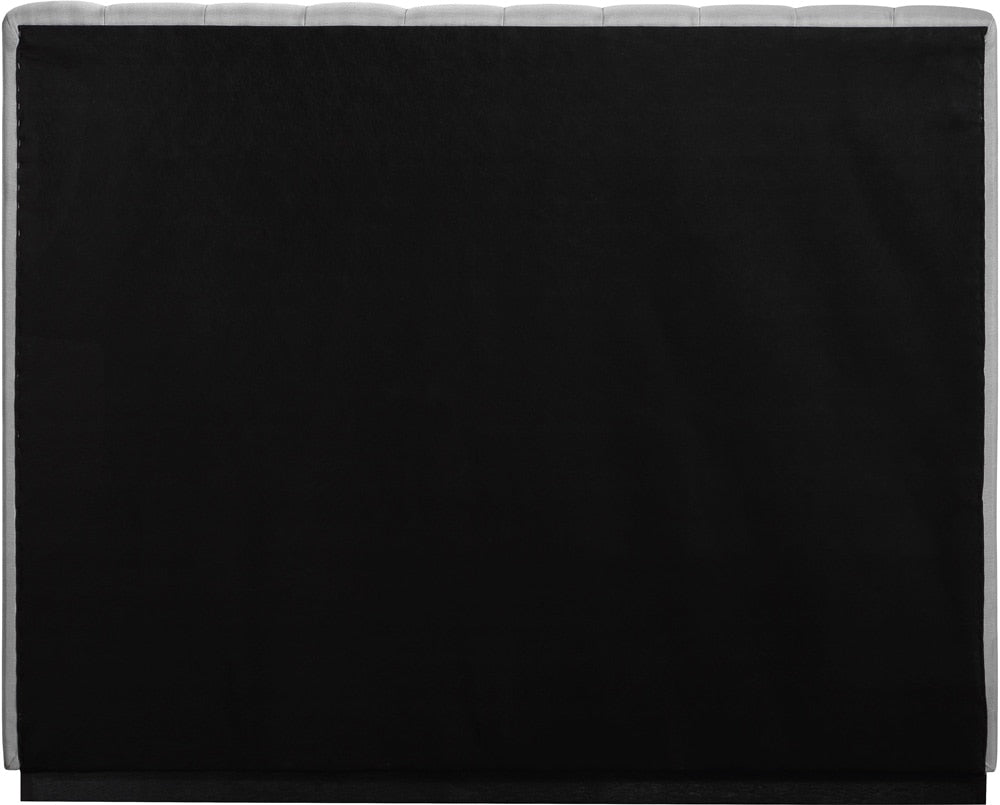 Meridian Furniture - Lucia Grey Linen Textured Fabric Full Bed - LuciaGrey-F veiw 5