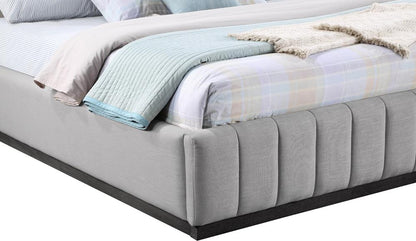 Meridian Furniture - Lucia Grey Linen Textured Fabric King Bed - LuciaGrey-K veiw 6
