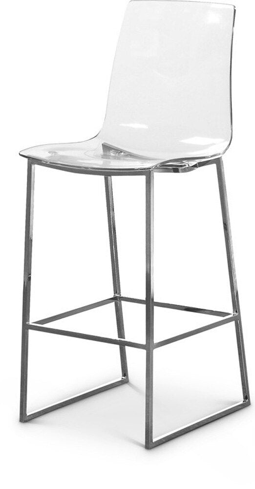 Meridian Furniture - Lumen Chrome Metal/Lucite Polycarbonate Stool - 720 veiw 1