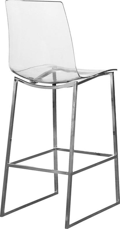Meridian Furniture - Lumen Chrome Metal/Lucite Polycarbonate Stool - 720 veiw 3