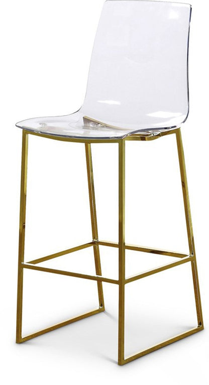 Meridian Furniture - Lumen Gold Metal/Lucite Polycarbonate Stool - 719 veiw 1