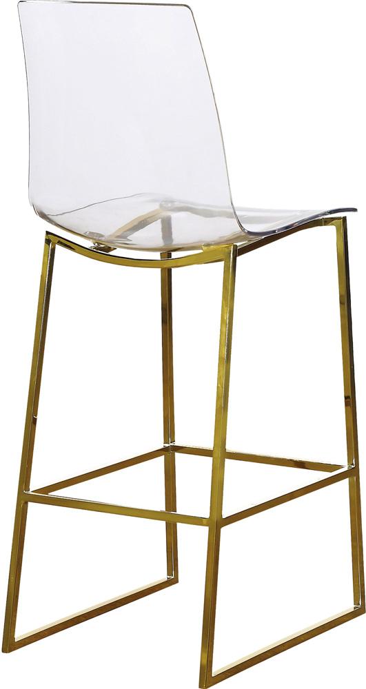 Meridian Furniture - Lumen Gold Metal/Lucite Polycarbonate Stool - 719 veiw 3