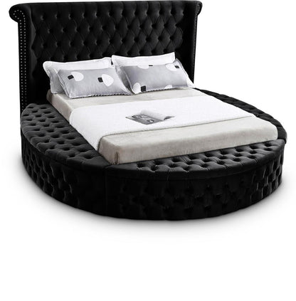 Meridian Furniture - Luxus Black Velvet Full Bed - LuxusBlack-F veiw 1