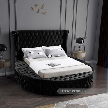 Meridian Furniture - Luxus Black Velvet Full Bed - LuxusBlack-F veiw 3