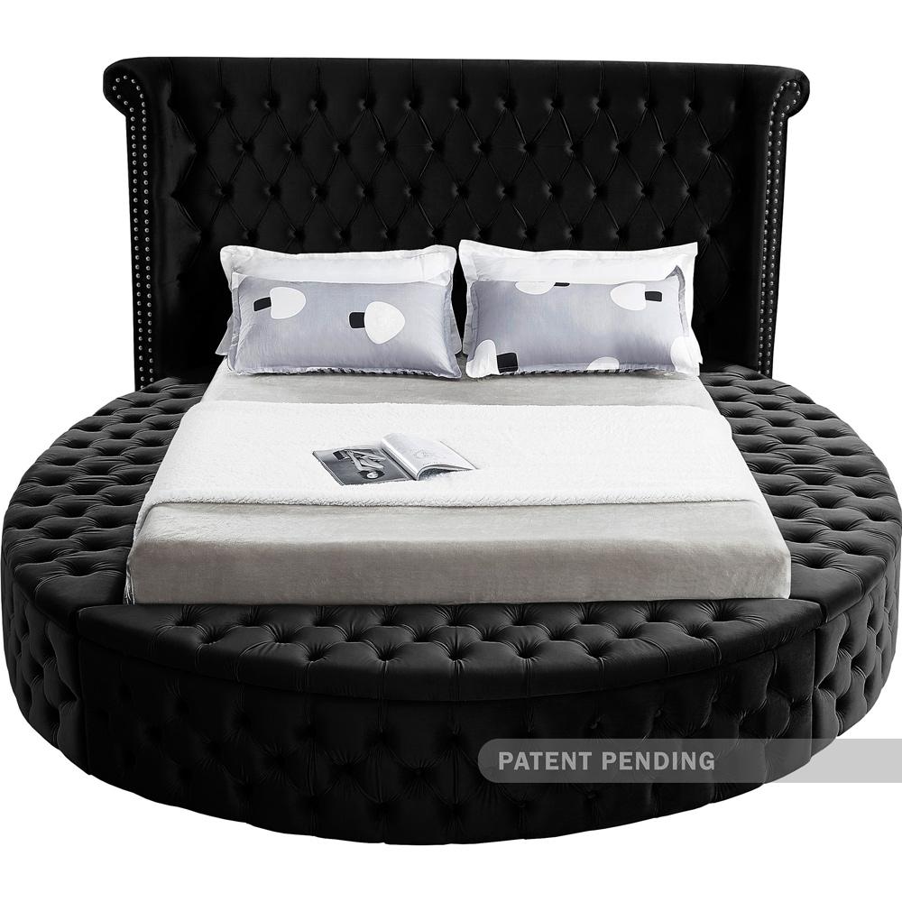 Meridian Furniture - Luxus Black Velvet Full Bed - LuxusBlack-F veiw 5