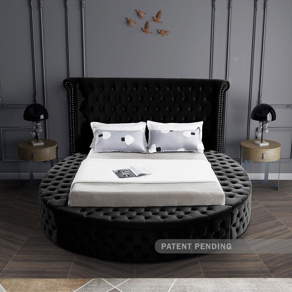 Meridian Furniture - Luxus Black Velvet Full Bed - LuxusBlack-F veiw 6
