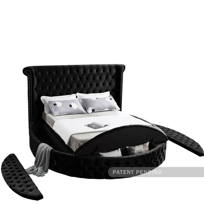 Meridian Furniture - Luxus Black Velvet Full Bed - LuxusBlack-F veiw 7