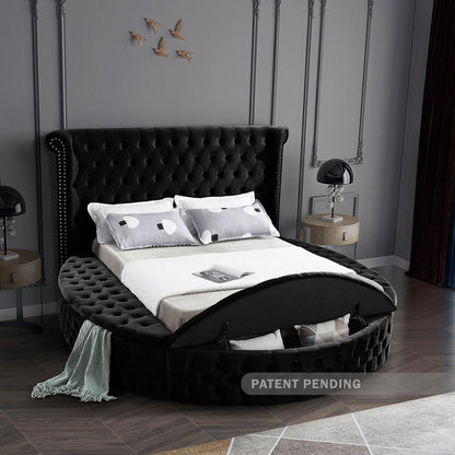 Meridian Furniture - Luxus Black Velvet Queen Bed - LuxusBlack-Q veiw 4