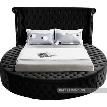 Meridian Furniture - Luxus Black Velvet Queen Bed - LuxusBlack-Q veiw 5