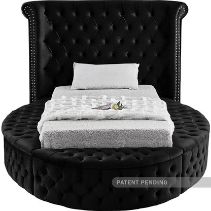 Meridian Furniture - Luxus Black Velvet Twin Bed - LuxusBlack-T veiw 5