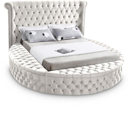 Meridian Furniture - Luxus Cream Velvet Full Bed - LuxusCream-F veiw 1