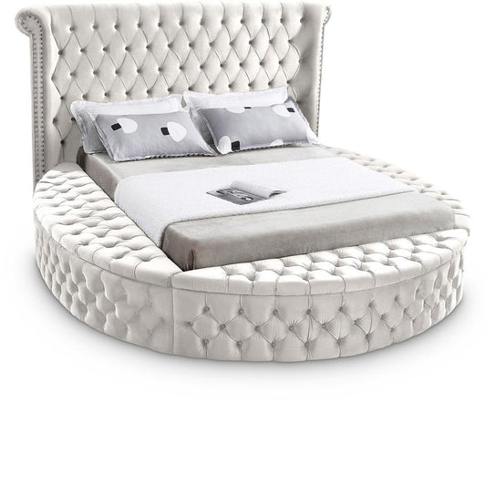 Meridian Furniture - Luxus Cream Velvet Full Bed - LuxusCream-F veiw 1