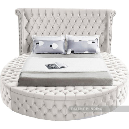Meridian Furniture - Luxus Cream Velvet Full Bed - LuxusCream-F veiw 5