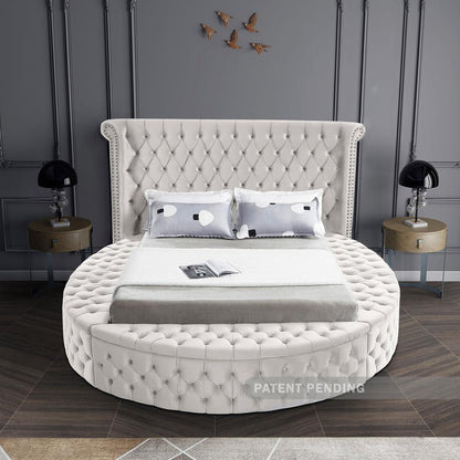 Meridian Furniture - Luxus Cream Velvet Full Bed - LuxusCream-F veiw 6