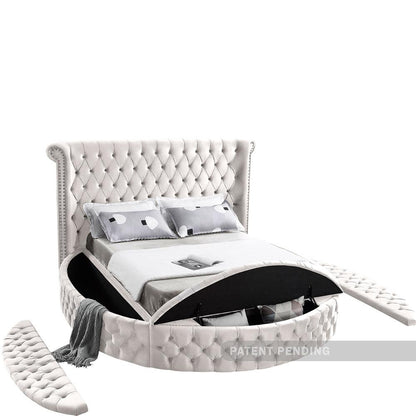Meridian Furniture - Luxus Cream Velvet Full Bed - LuxusCream-F veiw 7