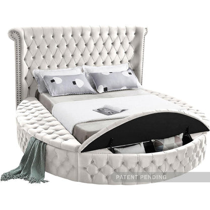 Meridian Furniture - Luxus Cream Velvet King Bed - LuxusCream-K veiw 2