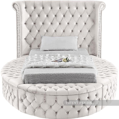 Meridian Furniture - Luxus Cream Velvet Twin Bed - LuxusCream-T veiw 5