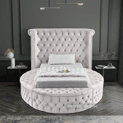 Meridian Furniture - Luxus Cream Velvet Twin Bed - LuxusCream-T veiw 6