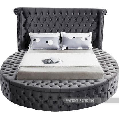 Meridian Furniture - Luxus Grey Velvet King Bed - LuxusGrey-K veiw 5