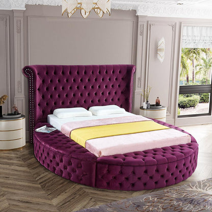 Meridian Furniture - Luxus Purple Velvet Full Bed - LuxusPurple-F veiw 3