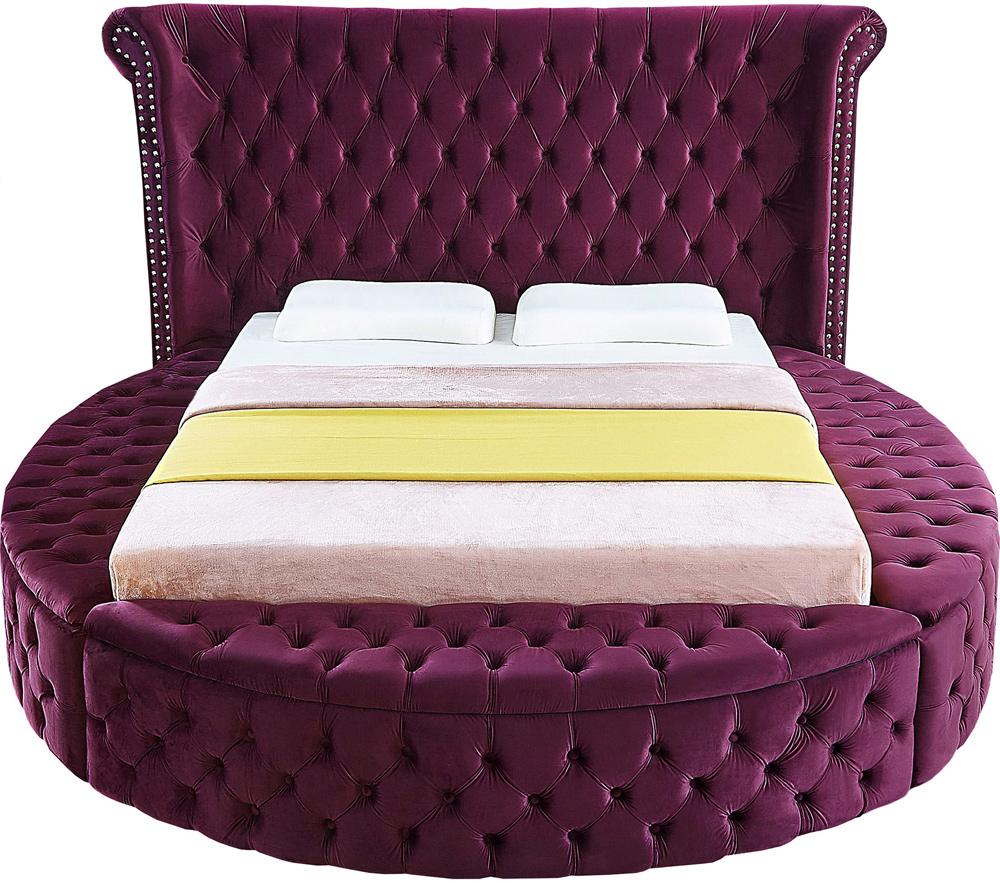 Meridian Furniture - Luxus Purple Velvet Full Bed - LuxusPurple-F veiw 5