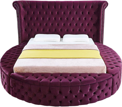 Meridian Furniture - Luxus Purple Velvet Full Bed - LuxusPurple-F veiw 5