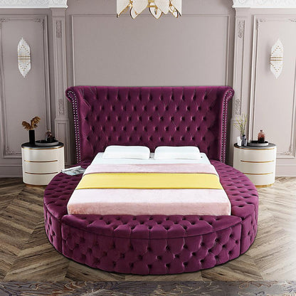 Meridian Furniture - Luxus Purple Velvet Full Bed - LuxusPurple-F veiw 6
