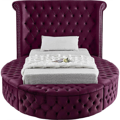 Meridian Furniture - Luxus Purple Velvet Twin Bed - LuxusPurple-T veiw 5