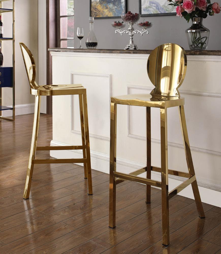 Meridian Furniture - Maddox Gold Stainless Steel Stool - 706 veiw 5
