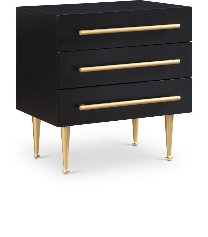 Meridian Furniture - Marisol Black Night Stand - 844Black-NS veiw 1