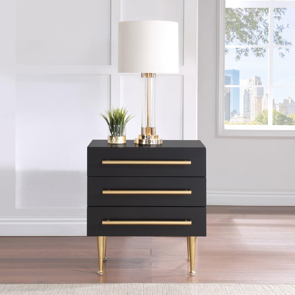 Meridian Furniture - Marisol Black Night Stand - 844Black-NS veiw 2