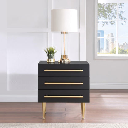 Meridian Furniture - Marisol Black Night Stand - 844Black-NS veiw 2