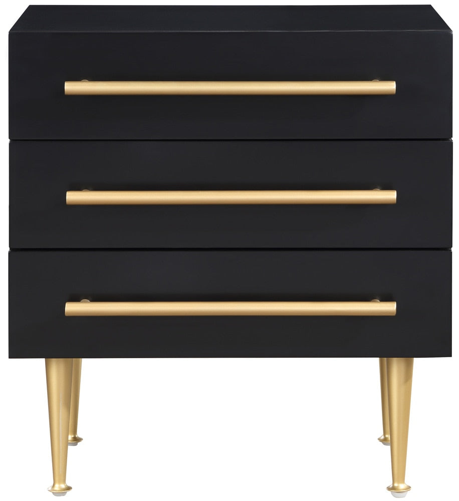 Meridian Furniture - Marisol Black Night Stand - 844Black-NS veiw 3